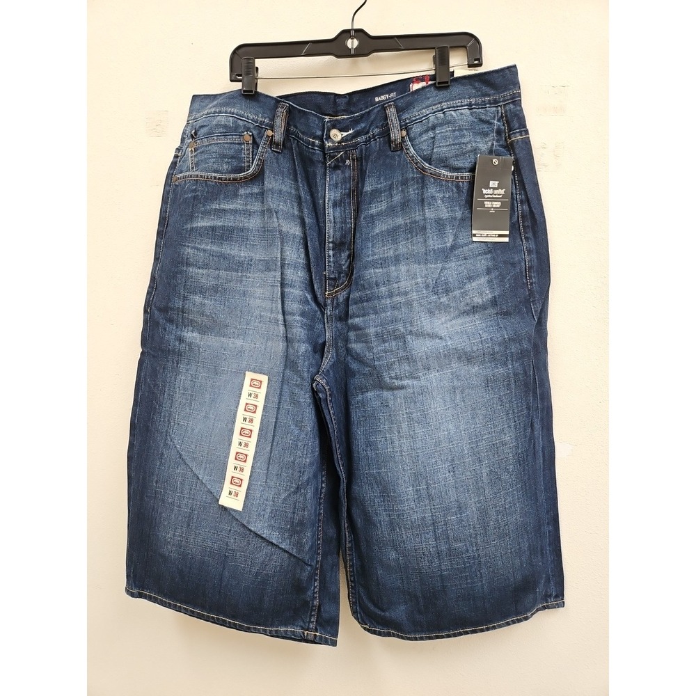 Ecko Unltd Y2K Hip Hop Skater Shorts Mens 38 Denim Baggy Fit NWT Dead Stock